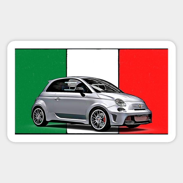 Abarth 696 Italian Print Sticker by Auto-Prints